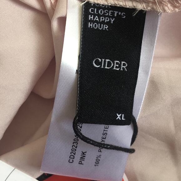 Cider Light Pink MESH U-NECKLINE TIERED BOWKNOT MINI DRESS Size XL NWT - Picture 9 of 12